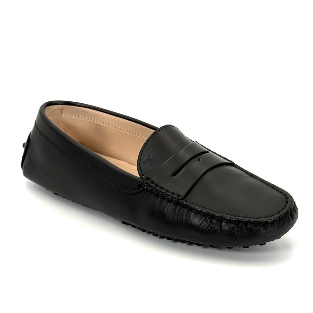 Tod's Gommino Driving Loafers Women 37 Black Leather Penny Slip On Casual Office